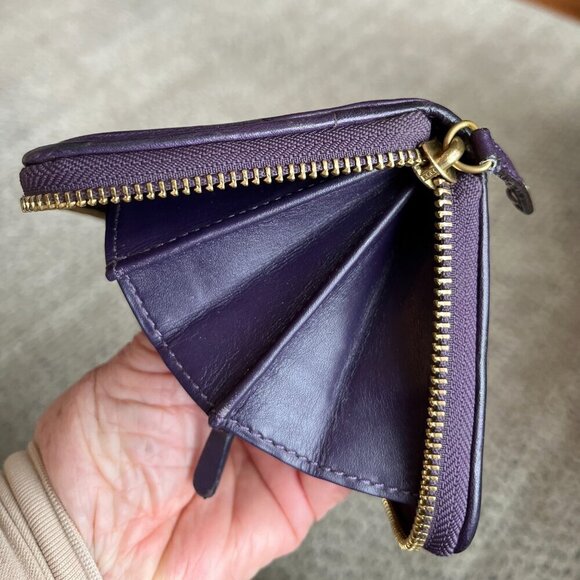 Coach Madison Gathered Twist Purple Leather Clutch Wallet. - Picture 9 of 16